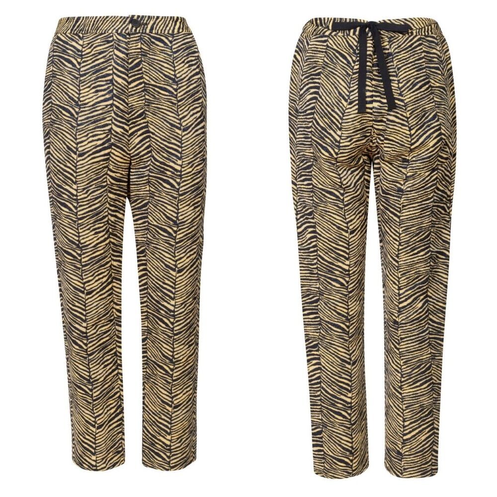Rachel Comey Baby Zebra Jacquard Vestige Pants Size 6 Gold Black Glam Party HR
